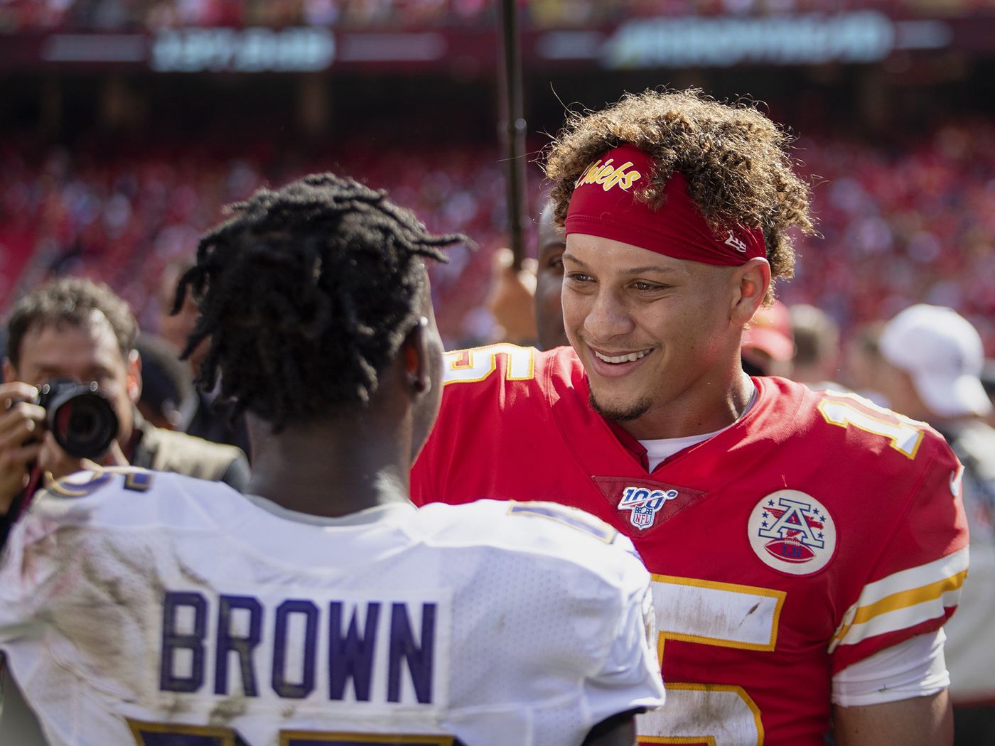 Marquise 'Hollywood' Brown puts money aside and catches the winning spirit of Patrick Mahomes