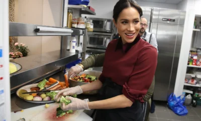 Watch: Meghan bakes and poses in ballgown to debut lifestyle business, American Riviera Orchard website linked to claims the Duchess will position herself as rival to ‘domestic goddesses’ such as Martha Stewart