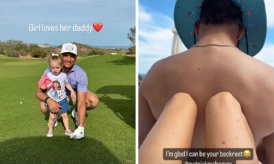 Patrick Mahomes shows off his 'dad bod' while on a beach vacation in Mexico