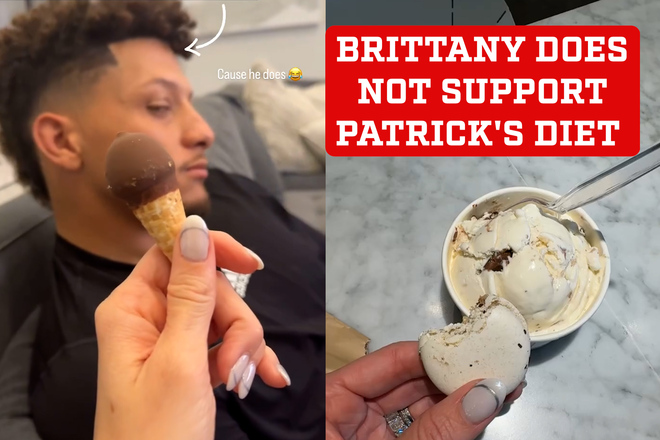 Brittany Mahomes doesn't support Patrick Mahomes' diet and put him to a challenging ice cream test