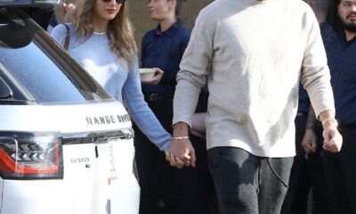 Taylor Swift holds hands with boyfriend Travis Kelce as they enjoy a romantic lunch date at Nobu in Malibu....after returning from Bahamas vacation