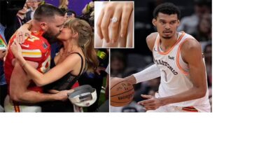 Travis Kelce sparks Taylor Swift engagement and BABY rumors by discussing 'lab-grown' rings - and NBA player Victor Wembanyama! - as he tells brother Jason: 'Can't wait until I f**kin' make one'