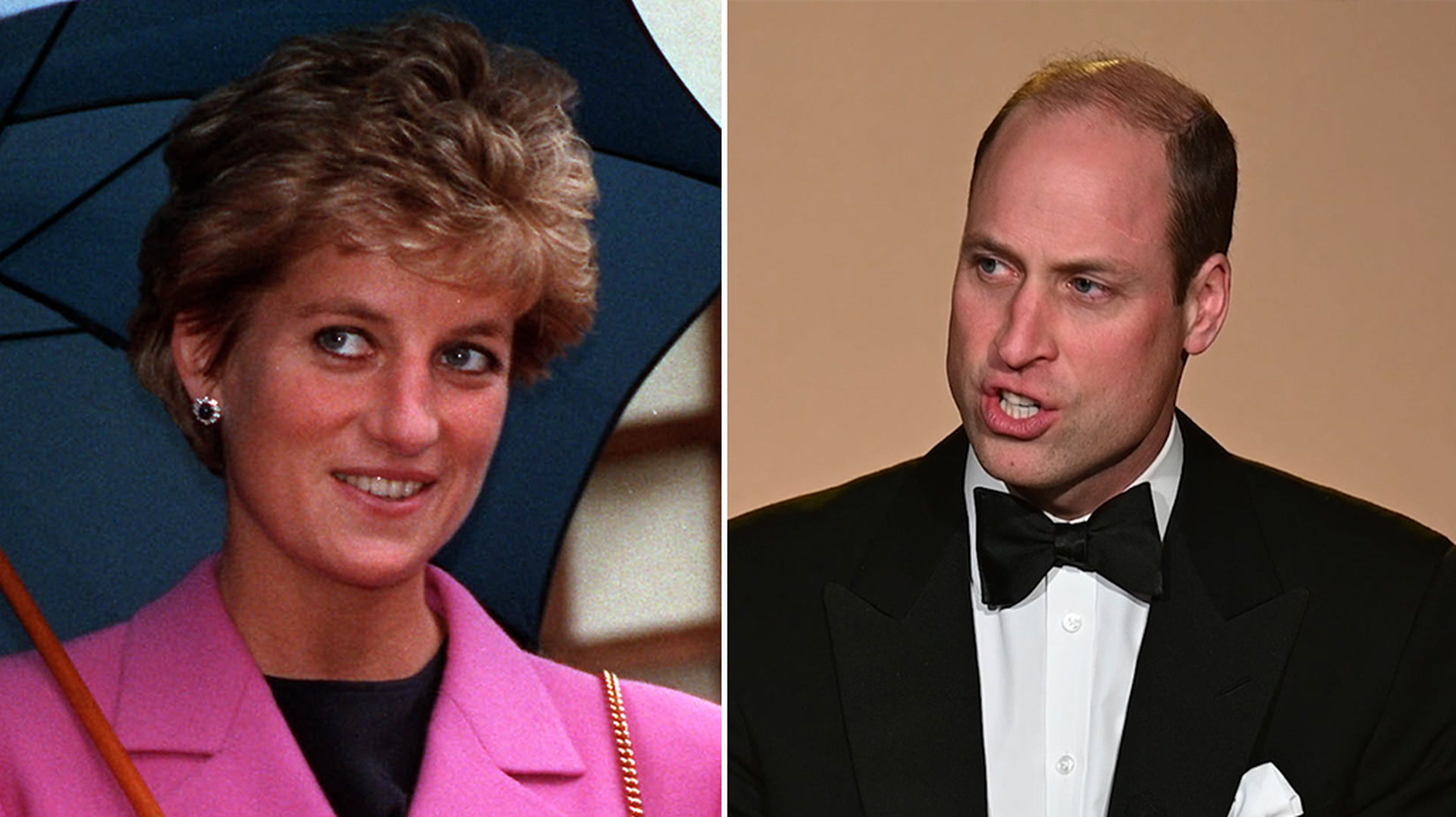 William praises his mother Diana at awards event - as Harry appears once brother has left