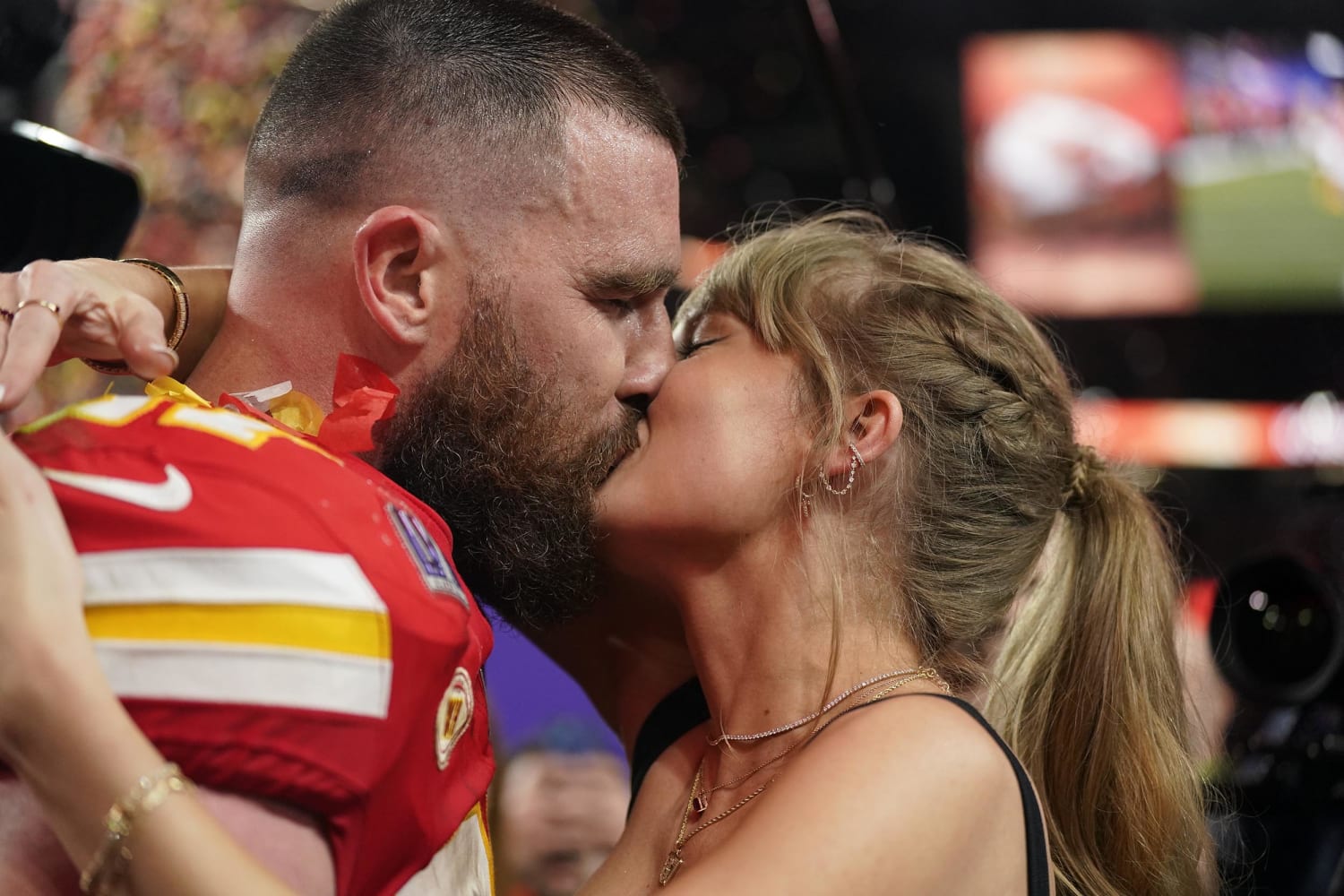 Taylor Swift said to Travis Kelce: 'I've never been so proud of anyone'....It's really incredible to see that Travis Kelce, a man who so many people teased for thinking he could step to thee Taylor Swift, is the first man who has ever made her absolutely awestruck