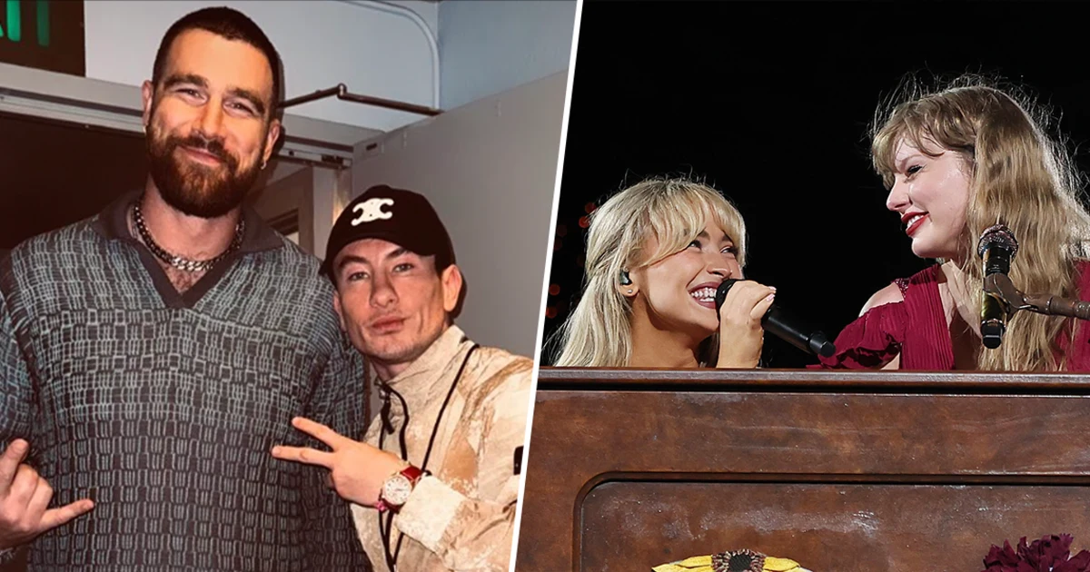 Travis Kelce and Taylor Swift Tower Above Barry Keoghan and Sabrina Carpenter, Sending Fans into Fits of Laughter