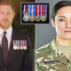 Prince Harry has been targeted for wearing his own four medals while presenting an award to US combat medic, Sergeant First Class Elizabeth Marks.