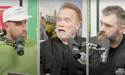 Jason and Travis Kelce unveil Arnold Schwarzenegger as special guest in New Heights teaser... after fans predicted Taylor Swift would finally make an appearance