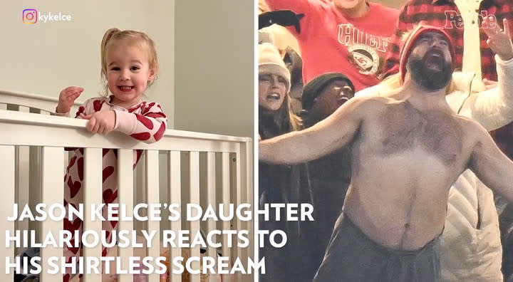 Jason Kelce's Daughter Elliotte, 2½, Hilariously Reacts to His Shirtless Scream: 'Dad's Boobs Are Showing!' A great sense of humor runs in the family