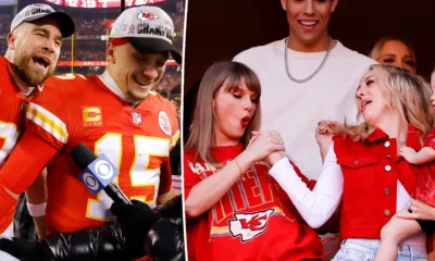 Travis Kelce names Taylor Swift his 'significant other' while auctioning off Eras Tour tickets at Chiefs teammate Patrick Mahomes' charity gala - after QB's wife Brittany was slammed as 'fake and disloyal' to pop star