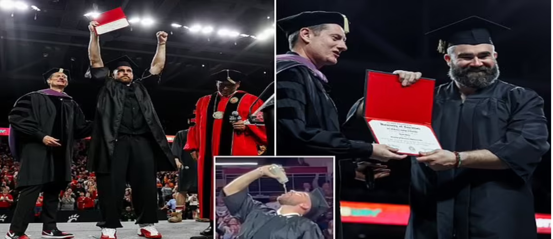 A surprise commencement we will never forget....and few years later we came back, Congratulations to Travis and Jason on (finally) picking up those diplomas! Mama Kelce couldn't contain her joy to see her two lovely boys receive Diploma