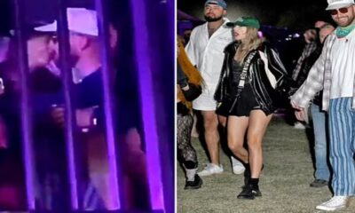 Taylor Swift and Travis Kelce pack on the PDA with a romantic KISS at Neon Carnival... after making show-stopping appearance at Coachella