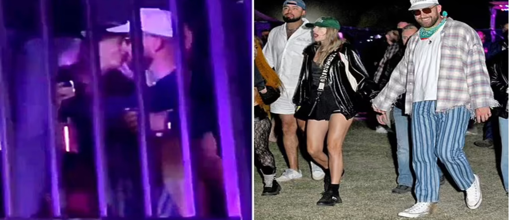 Taylor Swift and Travis Kelce pack on the PDA with a romantic KISS at Neon Carnival... after making show-stopping appearance at Coachella