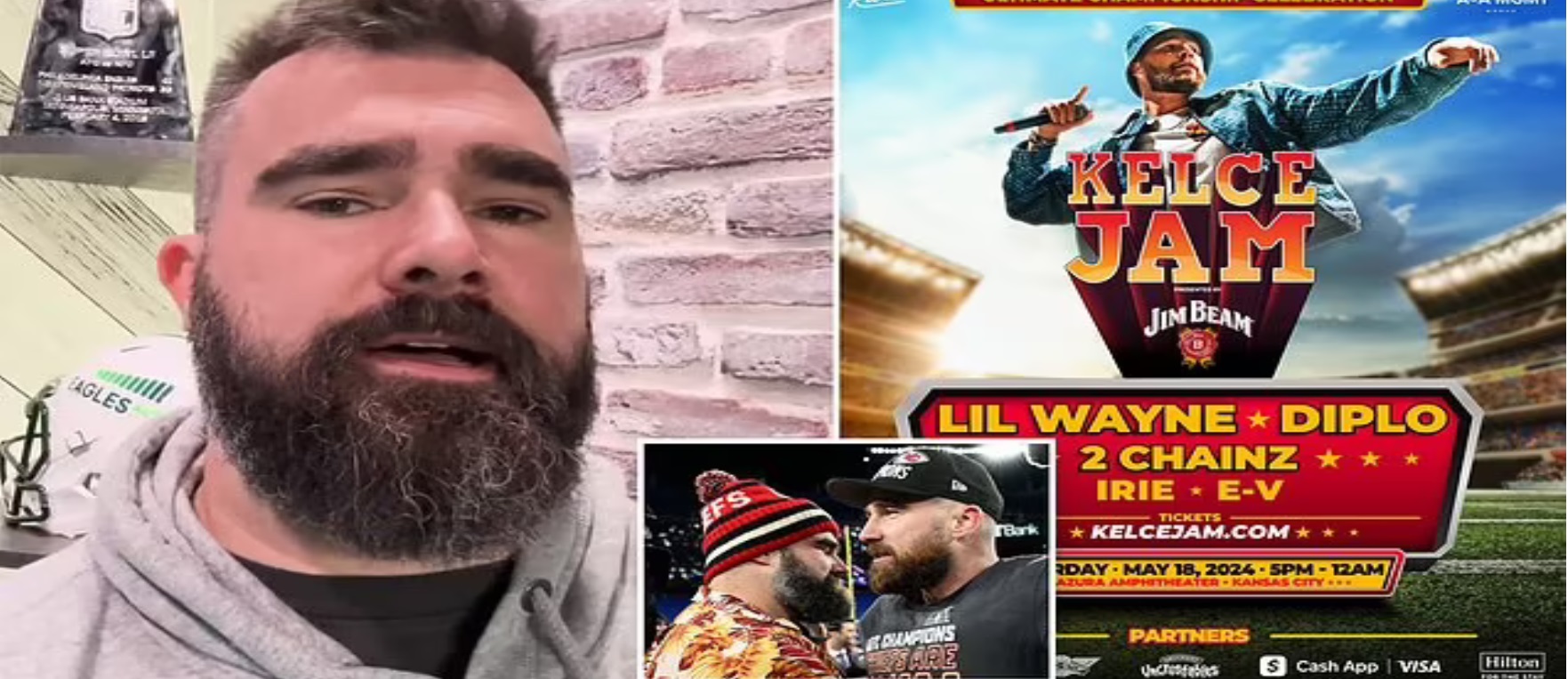 Travis Kelce disappointed as Jason Kelce set to MISS his Jam' music festival next month after announcing he will instead attend Philadelphia Eagles' autism day (…and Taylor Swift won't be there either!)