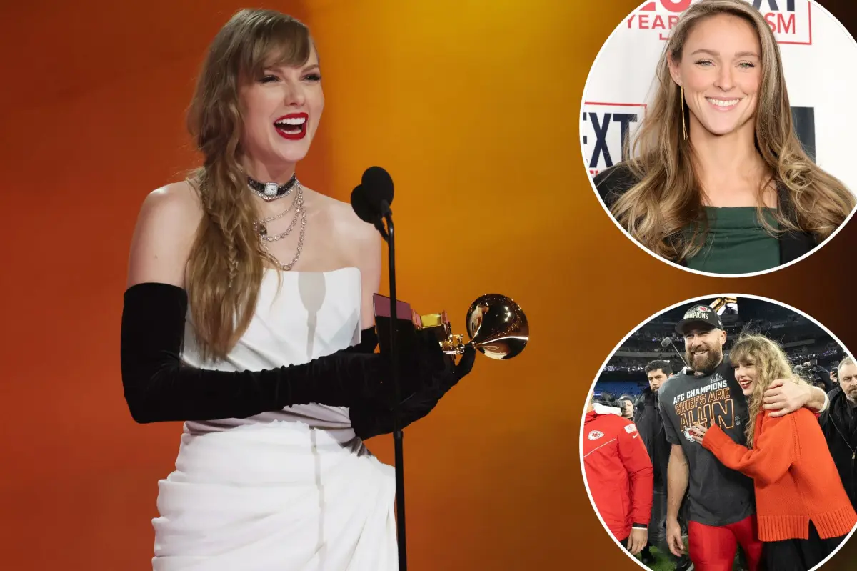 After winning the fourth album of the year and revealing her upcoming album, Kylie Kelce melts hearts by showing her love for Taylor Swift. ''I wish i was there to express my feelings for you''. The pop star shared the exciting news while accepting the award for best pop vocal album