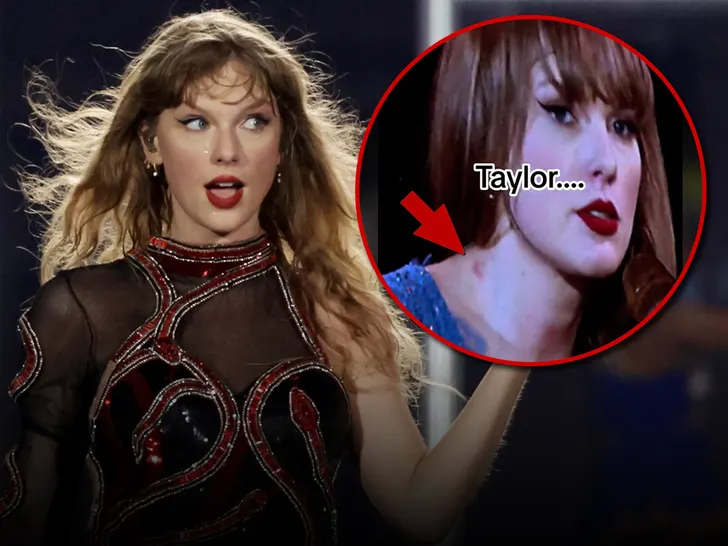 Taylor Swift appears to have a HICKEY on her neck during Stockholm concert after enjoying romantic getaway with boyfriend Travis Kelce