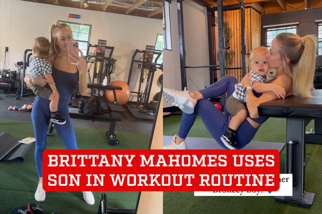 Once again, Brittany demonstrated that a fit life alongside mom life is possible with a happy balance as she shared her new dumbbell while working out