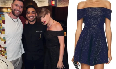 Taylor Swift shimmers in $3K off-the-shoulder Alaïa dress for Vegas dinner date with Travis Kelce; She’s so gorgeous.