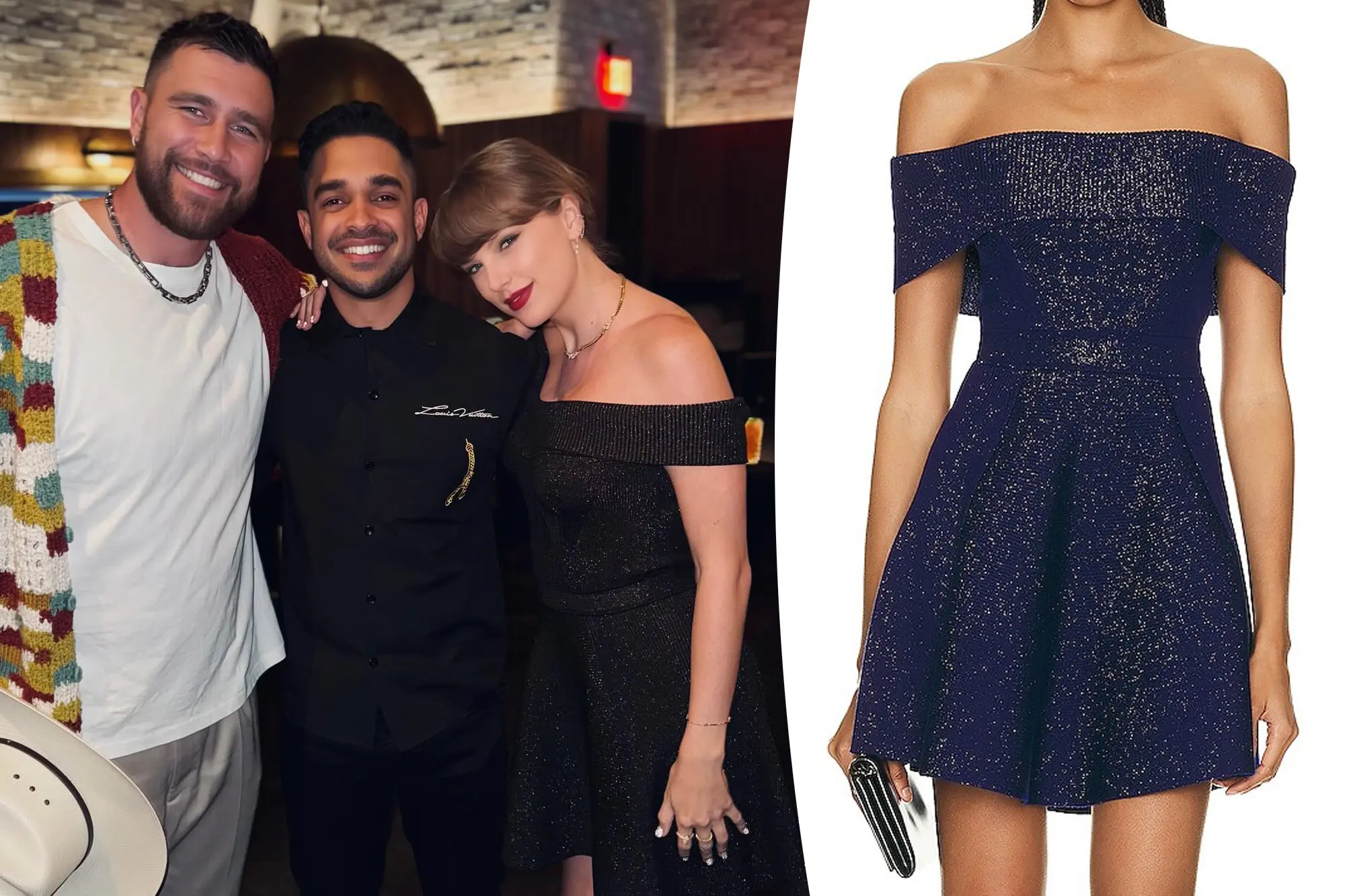 Taylor Swift shimmers in $3K off-the-shoulder Alaïa dress for Vegas dinner date with Travis Kelce; She’s so gorgeous.