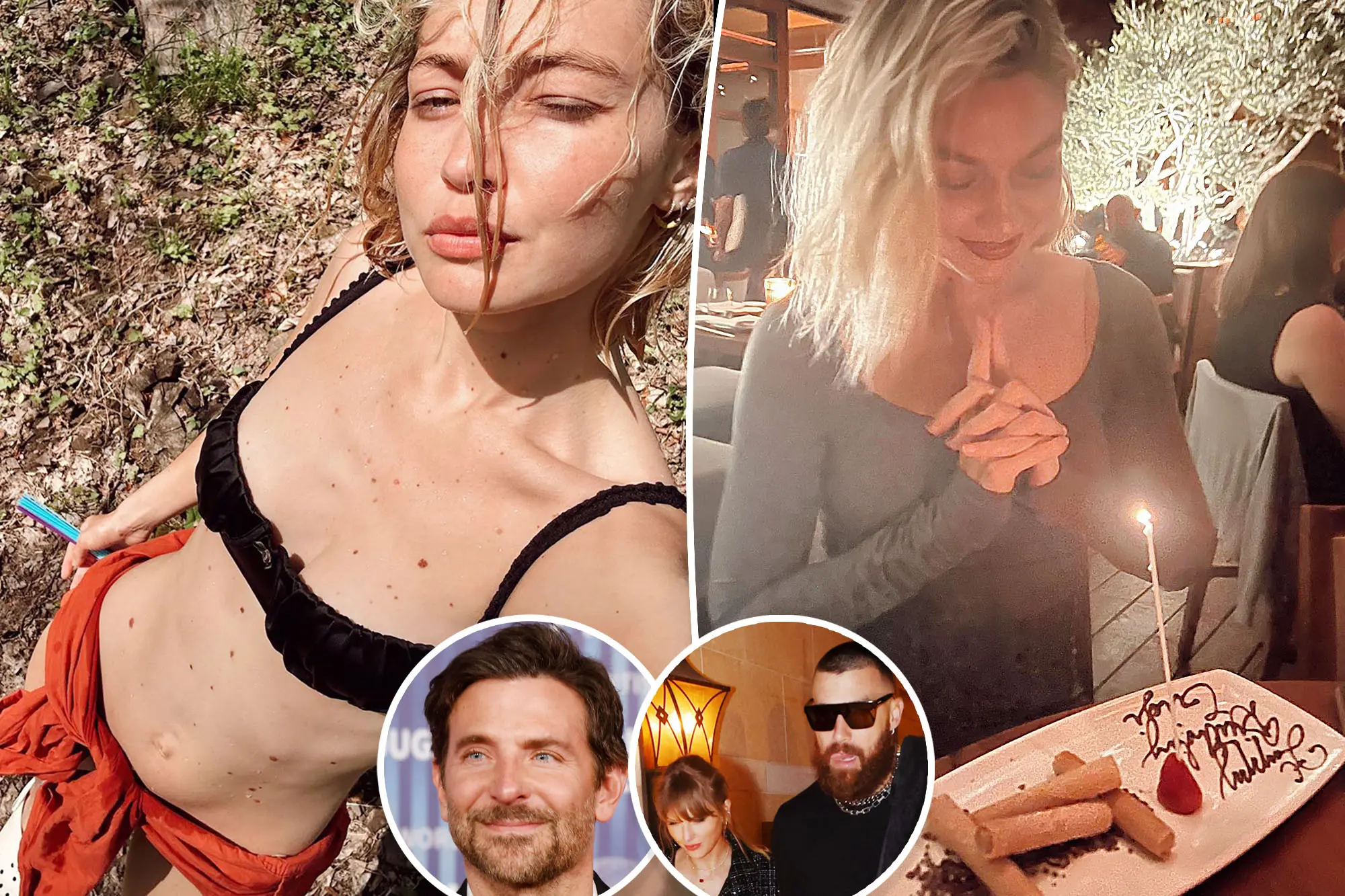 Gigi Hadid gave a glimpse of her secret getaway with her boyfriend, Bradley Cooper, and fellow couple Taylor Swift and Travis Kelce.