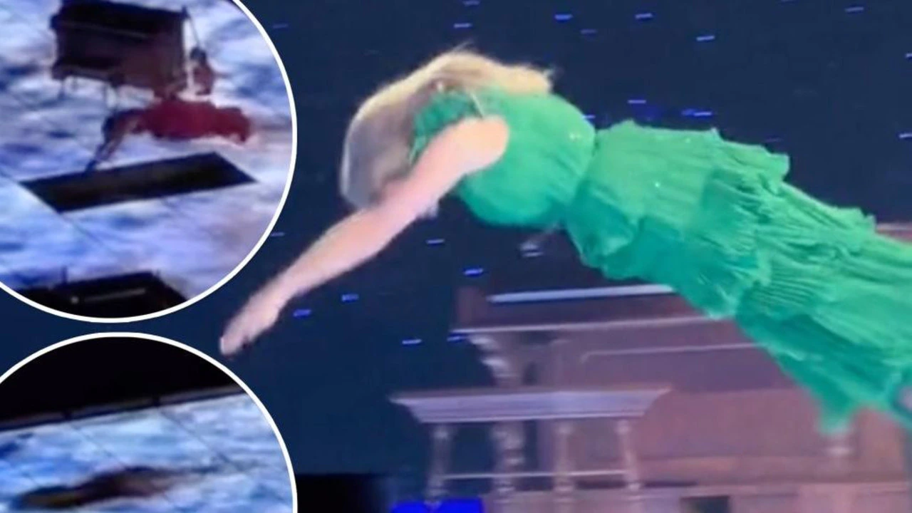 'She's after an olympic medal now!': Taylor Swift leaves fans in awe as she DIVES head first into the stage and 'swims' during the first performances of her Eras tour