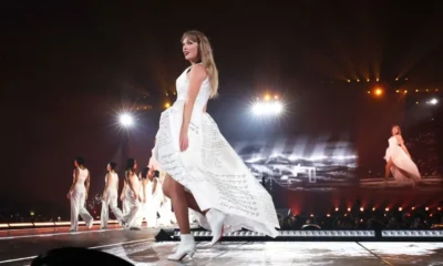 Taylor Swift appears to have a HICKEY on her neck during Stockholm concert after enjoying romantic getaway with boyfriend Travis Kelce