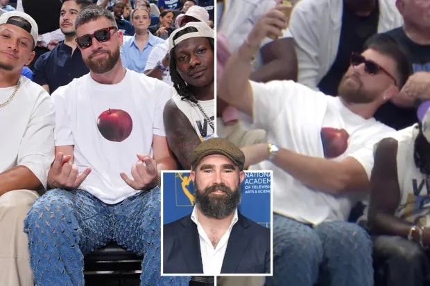 Taylor Swift’s cats have entered the chat! Jason Kelce, 36 is having a laugh at the expense of his brother Travis Kelce’s latest fashion statement and a well-timed cat joke