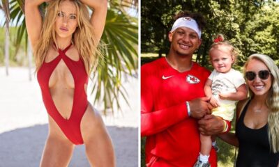 The wife of the Kansas City Chiefs' Patrick Mahomes is a controversial figure and receives a lot of hate but it's not hard to see why the three-time Super Bowl champion is deeply into her as she showed off her tanned and toned body for the camera.