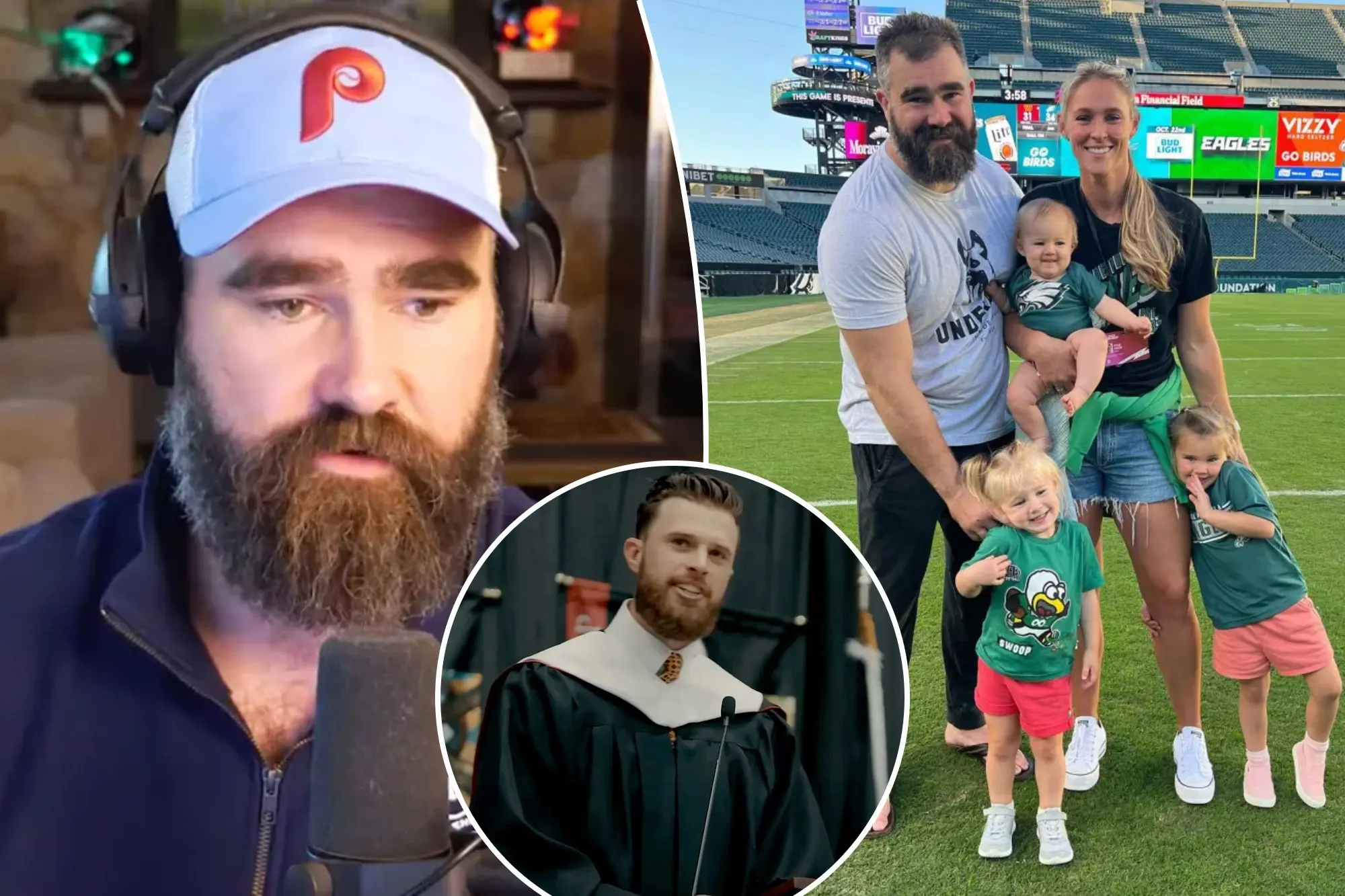 WATCH: Harrison Butker's controversial commencement speech continues to make headlines, and recently retired Philadelphia Eagles player Jason Kelce revealed he had some fun with his wife, Kylie, over the matter.