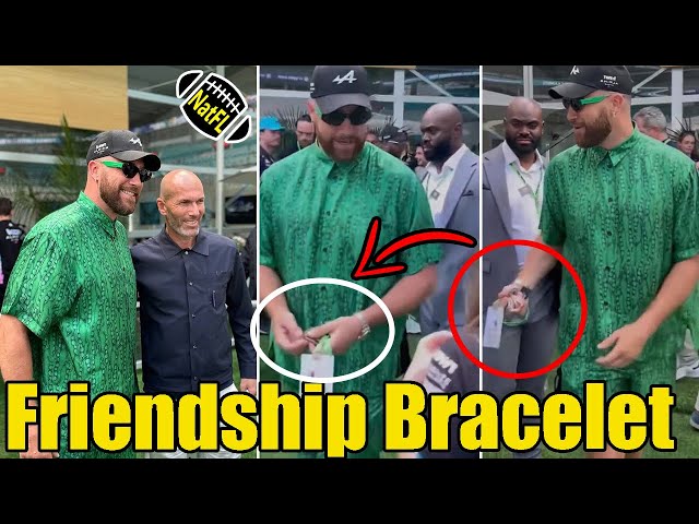 Travis Kelce was spotted getting some new friendship bracelets from Swifties during Formula 1’s Miami Grand Prix on Sunday, The NFL star was walking when someone handed him some bracelets, which are famous for being worn by Taylor Swift fans and traded at her Eras Tour. “You’re too kind. Thank you very much,” Kelce said as he took the bracelets, adding, “I wish had one to give back.”