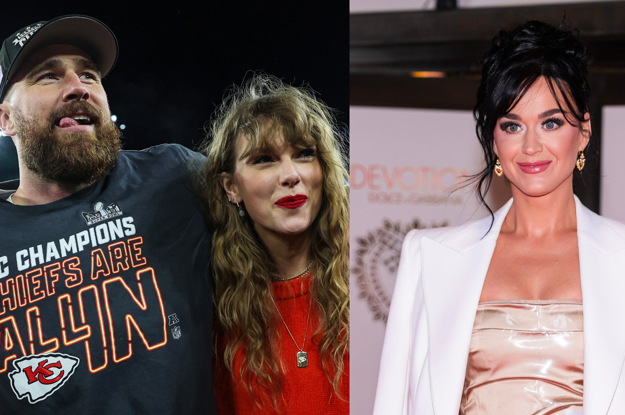 Taylor Swift’s new album, The Tortured Poets Department, includes numerous Easter eggs pointing to her relationships of the past and present. Many fans of Swift’s work believe she mentions Travis Kelce more than once. And they even suspect she references a viral video in which Kelce states he wanted to “kiss” Swift and “marry” Katy Perry.