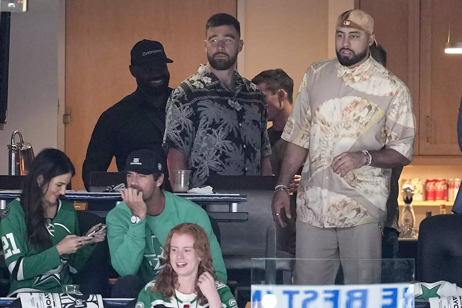 Travis Kelce took in some ice hockey in Texas! The Kansas City Chiefs tight end, 34, watched a match between NHL hockey teams the Dallas Stars and the Edmonton Oilers at American Airlines Center in Dallas.