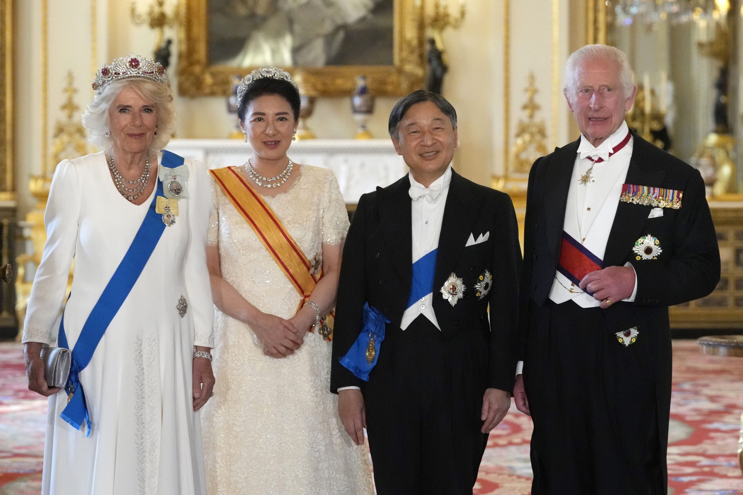 ROYAL NEWS: Buckingham Palace has shared a rare behind-the-scenes look at yesterday’s state banquet, where Japanese Emperor Naruhito and Empress Masako were welcomed to the UK by Prince William