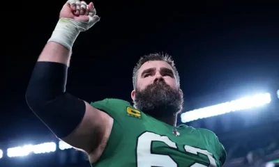 Jason Kelce's shirtless antics were also noted at the Chiefs' ring ceremony: A Kelce figurine was handed out to all attendees