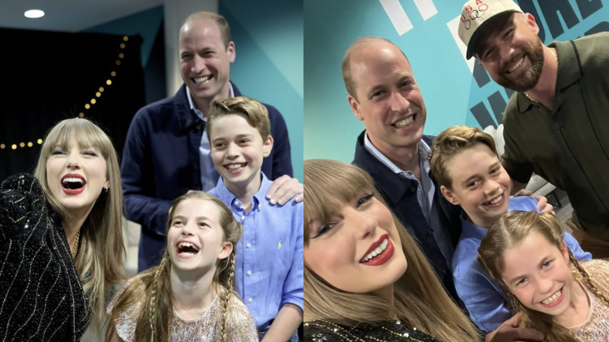 Taylor Swift's boyfriend talks about THAT Royal selfie and says Charlotte and George were 'an absolute delight' before burnishing Prince William's street cred by branding him 'the coolest motherf*****'