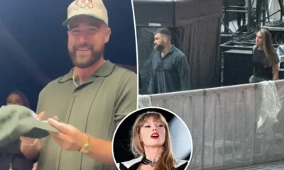 Jason Kelce is NOT enjoying Taylor Swift Eras Tour in London and was SPOTTED with a Tired look on his Face... Watch as his Wife Kylie came to him to... See Full Clip here👇👇