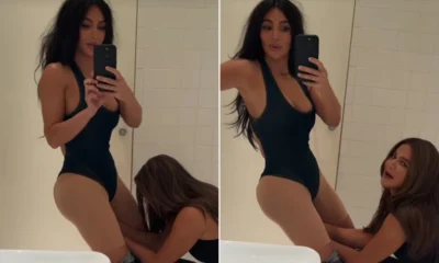 Kim Kardashian Shares Hilarious Video of Sister Khloé Snapping Her Bodysuit in Bathroom: ‘Things I Find in My Phone’