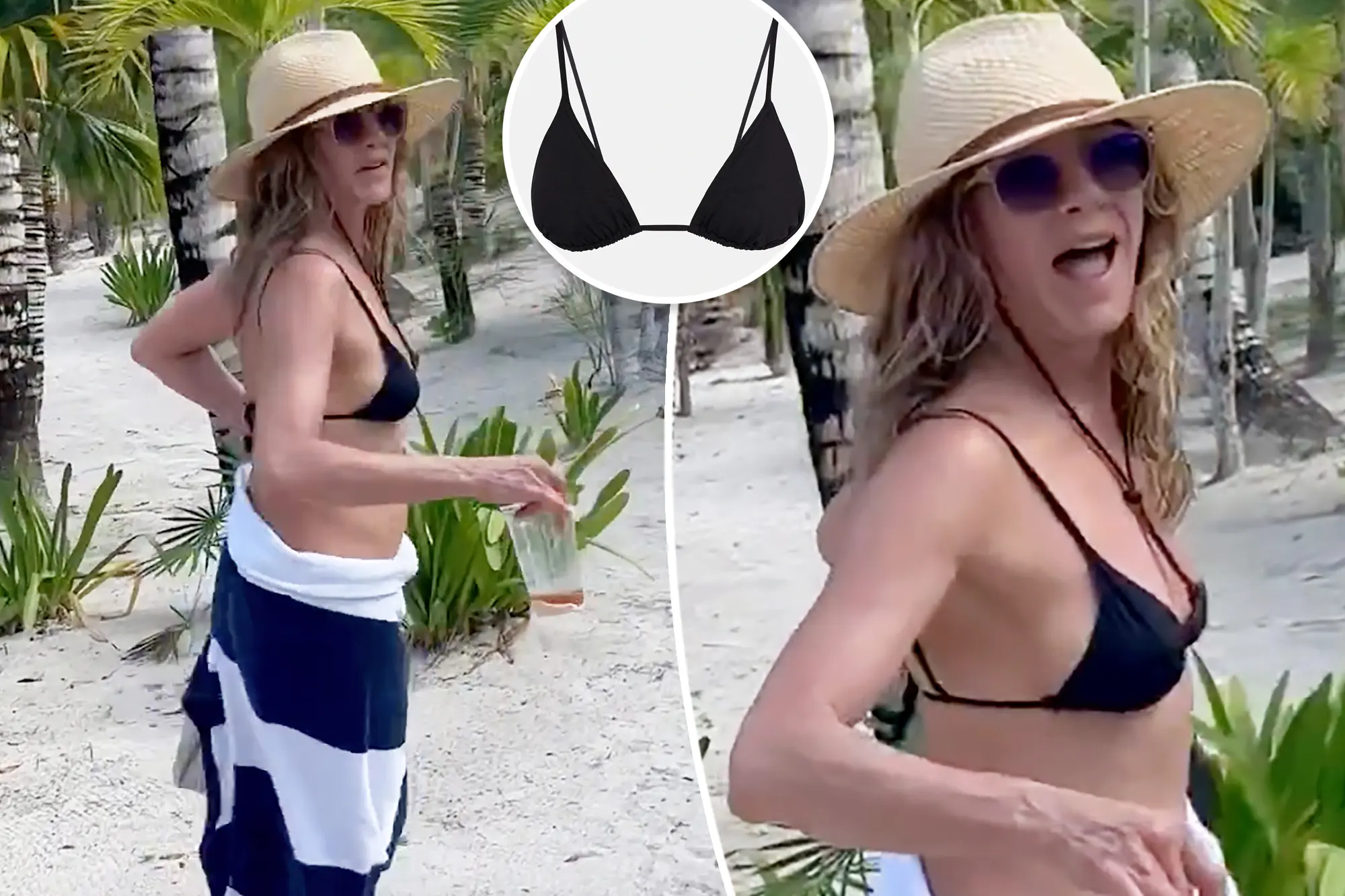 EXCLUSIVE: Jennifer Aniston's fans are going wild over a rare throwback snap showing her in a skimpy bikini top and with friends